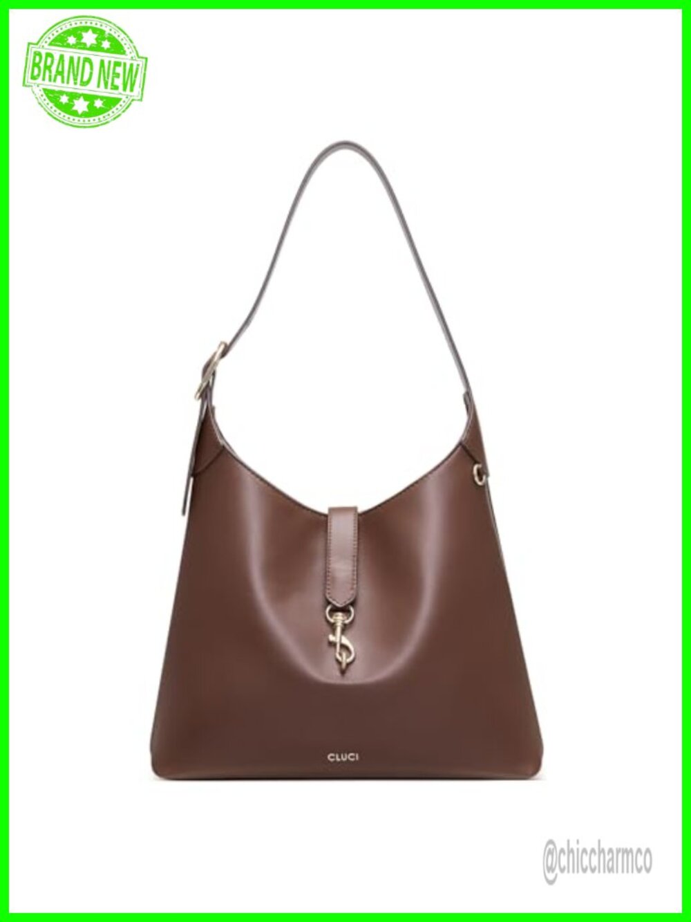 CLUCI Slouchy Hobo Bag Vegan Leather Shoulder Handbag Magnetic